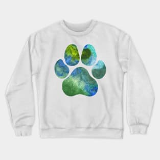 Green and Blue Paw Print Crewneck Sweatshirt